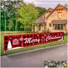 Decorazioni natalizie Decorazioni natalizie Merry Banner Red Large Xmas Sign Enormi ornamenti Home Decor Outdoor Party Anno Decorazione Dhex7