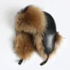 Berets Real Fur Hat Raccoon Sheepesk Ski Caps Lady Darm Fashion Geniday Natural Natural