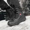 Botas de pele quente de inverno tático militar de combate masculino couro genuíno exército dos eua caça trekking acampamento montanhismo sapatos de trabalho