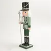 Figuras de objetos decorativos 15 polegadas criativo glitter madeira quebra-nozes soldado figuras decoração de natal para casa interior desktop ornamentos de fazenda 221125