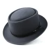 Berets Fashion Women's Fedora Hat With Pork Pie For Lady Wool Felt Trilby Fascinator Flat Size 58cm