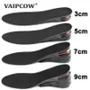 Acessórios para peças de sapatos VAIPCOW 3579cm de altura Aumentar a palmilha de palmilhas invisíveis inserções de levantamento de salto ajustável homens homens cair 221125