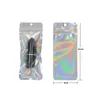 Multi-sizes Holographic Brush Packing Bags with Hanger Hole 100pcs lot Zipper Seal Packaging USB Bag