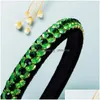 Headbands Colorf Crystal Leaf Headband Vintage Geometric Gem Diamond Veet Hairband Girls Party Jewelry Tiara Bezel Drop Delivery Hair Dhnd2