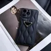 phone The luxury leather cases cell is iphone14pro max W pattern autumn and winter iphone 13 hand-stitched lens full coverage shockproof mobile phone case