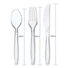 Dîne jetable 48/96/144/216pcs Coudlerie en plastique Vide-table Crystal Knife Fork Spoon For Party Momening Supplies 221128