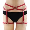 Costume Accessories Sexy Harajuku Leather Punk Goth Garter Belts Leg Ring with 2 Suspenders Straps and Detachable O-ring Leg Harness Rave Outfit