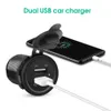 Boat Car Waterdicht 12V Dual USB Power Charger Twee poortadapter schakelaar stopcontact stop DC 3.1A paneel montage snel lading