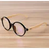 Solglasögon ramar handgjorda bambu vintage klart lins runt glasögon ram kvinnor män retro myopia glasögon trä skådespel glasögonglasögon skyddsglasögon
