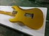 Guitare électrique dorée à 6 cordes avec Pickups SSS, manche festonné en érable jaune personnalisable
