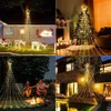 Julekorationer Tree Waterfall Light 9 Drop 2m Outdoor Topper Star Garland 8 Modes Window Curtain Icicle For Holiday Decor 221125