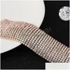 Bedelarmbanden luxe kristallen bruidsarmbanden voor vrouwen mticolor strass rhinestone 15 rijen bangle mode bruiloft accessoires drop dhjym