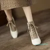 Stiefel Französische Colorblocking-Schuhe mit hohen Absätzen für Damen im Herbst und Winter aus Rindsleder mit quadratischem Kopf, eleganter Pendler mit dünnem Absatz