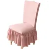 Pokrywa krzesła elastyczna spandekna sliźna koloru okładka jacquard fotelik uniwersalny koronkowy spódnica stretch jadalnia ślub el bankiet Cover