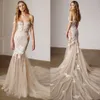 2023 Boho Bohemia Abiti da sposa a sirena sexy con spalle scoperte Sweep train Applique in pizzo Abiti da spiaggia da sposa BC14748 GB1128I