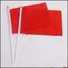 Banner flaggor hand liten röd flagga 20 x 28 cm fyrkantig fast färg ingen bild ord firande dekoration nationell 199 g2 droppleverans h dh7r0