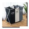 Storage Baskets Foldable Dirty Laundry Basket Organizer Xshape Printed Collapsible Three Grid Home Hamper Sorter Large 395 N2 Drop D Dhmcq