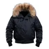 Mens Down Parkas Winter Gruby Wojskowa kurtka taktyczna ciepłe wykop futra kołnierz z kapturem Lot Pilot Pilot Bomber Army Cotton Parka 221128