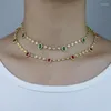 Catene Verde Rosso Blu Bianco Goccia a goccia Cubic Zirconia Lunetta CZ Catena da tennis Girocollo Collana colorata da donna