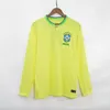 1970ペレブラジルサッカージャージーサントス2022男性キッズキット女性ブラジルレトロ1957 Vini Jr Alisson 22 23 Long Sleeve Camisetas de Futbol 2023ゴールキーパーフットボールシャツ