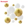 Other Event Party Supplies 10pcs/set Mixed Size10cm 15cm 20cm 25cm 30cm Gold White Paper Lanterns Chinese Ball Lampion For Wedding Birthday Decor 221128