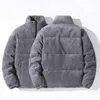 Piumino da uomo Parka Moda Giacca invernale Spessa calda Streetwear Cappotto in cotone Collo alla coreana Tinta unita Cerniera Capispalla 221124