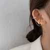 Gold Silver Color Metal Earring Geometric Irregular Tassel Chain Clip Earrings For Women Non Pierced Ear Cuff Smycken