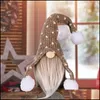Party Favor White Beard Faceless Plush Ornaments New Party Supplies Rudolph Christmas Gnomes Forest Man Doll Green Red Knitted Cap K Dhysj