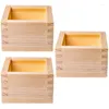 Storage Bottles 3Pcs Wooden Square Sake Cup Japanese Style Simple Holder