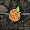 Pins Brooches Cartoon Cute Peach Brooches Europe And America Style Funny Just Peachy Fresh Fruit Enamel Badge Pins For Girls Clothe Dhqyy