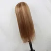 Brasilianskt mänskligt hår Peruanska Indian Raw Virgin Hair 13x4 Spets Front Wig P8/27 Färg Rak 150% 180% 210% Densitet 8 27 Piano Color 10-32 tum