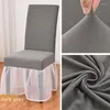 Sandalye etek örtüleri düğün spandex lycra evrensel fırfırlı kapak el ziyafet dekorasyon dantelli kalın