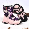 Boots Winter Warm Fur Ankle Children Black Furry Shoes Girls Nonslip Waterproof Kids Footwear Child Fashion Snow Pink 221125