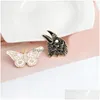 Pins Brooches Gold Plated Butterfly Eagle Brooches For Women Enamel Lapel Pins Funny Animal Badges Denim Shirt Gift Bag Accessories Dhvjg