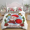 Bedding sets Christmas Duvet Cover Set 3D Print Cute Santa Claus Polyester Comforter King Queen Size for Kid Boy Girl Teens 221125