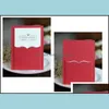 Greeting Cards Marry Invitation Card Double Fold Greeting Cards Creative Wedding Decorate Supplies Gold Stam Pearl Light Paper Color Dhfdw