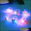 Party Favor Ring LED Lights Up Toy Party Favor Wing Flash of Light Rings Cartoon Luminescence Enfants Petits Jouets Drop Livraison Accueil Dhwgs