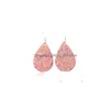 Dangle Chandelier Lightweight Drop Earrings Classic Pu Leather Water Sequin Big Teardrop For Girls Women Jewelry Accessories Delive Dhfcz