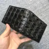 Authentic Real True Crocodile Skin Men039s Short Bifold Card Wallet Po Holder Genuine Alligator Leather Male Small Clutch Purse8315357