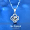 Pendant Necklaces Four leaf clover collarbone Necklace ins women's fashion 925 silver Mossan diamond pendant accessories with the same jewelry