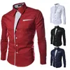 Mäns casual skjortor skjorta för män 2022 Ankomst vårens höstficka manlig topp formell slitage röd vit svart europeisk stil s09
