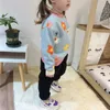 プルオーバー秋の冬の女の子フローラルニットセーターベビーキッズ太い暖かい長袖トップス幼児の子供たち221128