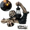 Autres fournitures de fête d'événement 1PC Horreur Zombie Lantern Halloween Ornements Résine Sculpture Statue Artisanat Décorations pour Cour Extérieure Pelouse Jardin 221128