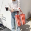 Evening Bags Fashion Hand-woven Striped Handbag Ladies Casual Color Woven Basket Environmental Protection Shopping Bag Summer Beach 2022