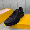 Met doosontwerper Men Women Flow Sneakers schoenen Nylon Runner Trainers Top Suede Leather Black White Sports Zipper Rubber Runner Outdoor Shoe No259
