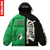 Мужские вниз по парке Histrex Winter Jackets Hoody Men Hip Hop Tai Chi Skeleton Cotton Jutk Hoodies Loak Tape Coats Man Parka 221124