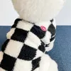 Vestido de cachorro quente checkerboard roupas de estimação outono de inverno jaqueta gato moda schnauzer teddy corgi roupas suprimentos acessórios 221128