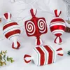 Decorazioni natalizie Grande bastoncino di zucchero dipinto di Natale Rosso Bianco Lecca lecca artificiale Albero di Natale Ciondolo appeso per l'anno Navidad Giocattoli regalo 221125