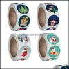 Other Decorative Stickers Christmas Decoration Gift Sticker Mti Design Stickers Party Festival Santa Claus Pattern Room Sticky Paper Dhyhe