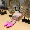 워터 다이아몬드 체인 Baotou Sandals Summer 2023 디자인 감각 소수의 백 중공 뾰족한 하이힐 여성 날씬한 발 뒤꿈치